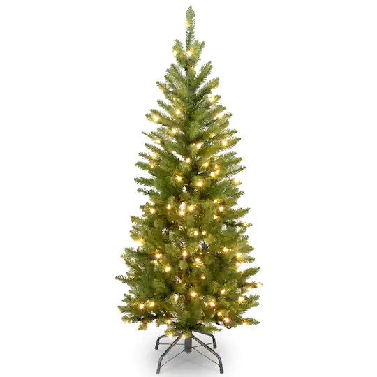 4.5 ft. Pre-lit Kingswood Fir Pencil Artificial Christmas Tree, Clear Lights