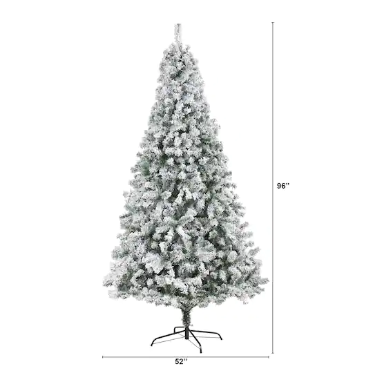 8ft. Unlit Flocked Rock Springs Spruce Artificial Christmas Tree